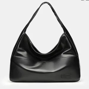 Women Large Capacity PU Leather Tote Bag Vintage Casual Shoulder Bag Retro Handbag Large Commuter Bag For Daily Travel
