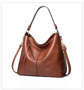 Sac hobo rétro en cuir souple, grand sac bandoulière et porté épaule pour femmes chic.