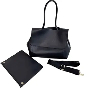 Damen Retro große Kapazität Shopper Tasche minimalistisch schwarze Umhängetasche Hauptansicht