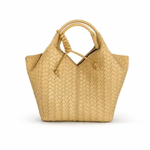 Γυναικεία Μόδα Υφαντό Δέρμα PU Tote Τσάντα Casual Commuter Bucket Bag Κομψή Τσάντα