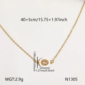 Minimalistische Titanstahl Schlüsselbeinkette Halskette mit elegantem runden Anhänger.