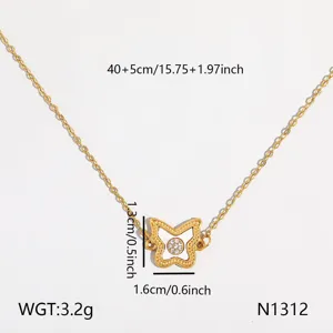 Minimalistischer Titanstahl Schmetterling Schlüsselbeinkette, schick edler Schmuck.