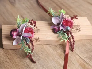 Forst Stil Retro Hochzeit Korsage Handgelenk Blume künstliche Orchidee Rose Party Abschluss
