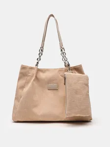 Lässige Cord-Großraum-Tasche mit Kette und kleine Tasche für Damen Alltag und Büro.