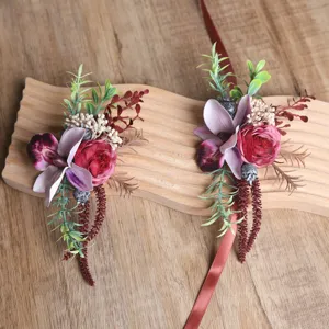 Forst-Retro künstliche Blumen Korsage für Hochzeitsfeier Bräutigam Anzug Deko Accessoire