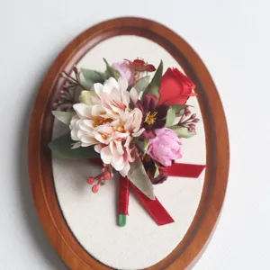 Künstliche Blumen Hochzeit Ansteckblume Seidenrose Bräutigam Trauzeugen Corsage Dekor