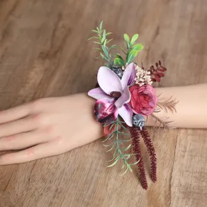 Retro künstliche Handgelenk Korsage im Waldstil für Hochzeitsfeier Brautkleid Detailansicht