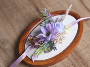 Fleur artificielle violette corsage de poignet pour mariage mariée décoration florale