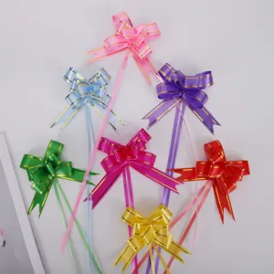 Colorful pull bow ribbons for gift packaging and wedding decoration, multi-color ribbons.
