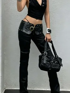 Retro krokodil patroon brede taille riem met gouden studs en grote gesp mode item