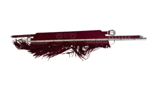 Y2K Western fringe wide belt with heart studs and double buckle in dark red suede material.