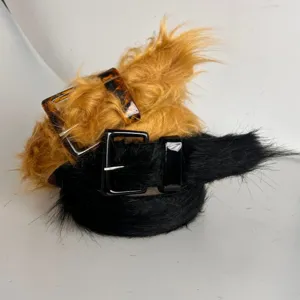 Cinturón de Cuero de Peluche de Moda para Mujer Cinturón de Cintura con Hebilla de Resina Casual de Tendencia para Accesorios Diario de Mujer