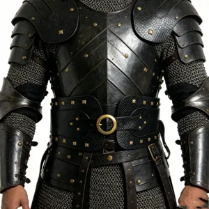 Medieval Retro Warrior PU Leather Waist Belt Halloween Cosplay Costume Corset Rivet Wide Waistband Gothic Armor