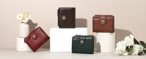 Womens leather short wallet RFID blocking card holder purse multiple colors stylish