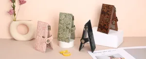 Floral embossed women long wallet multi slot double zipper card holder clutch purse.