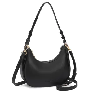 Women Fashion PU Leather Crescent Shoulder Bag Elegant Underarm Crossbody Bag Simple Casual Daily Purse Handbag