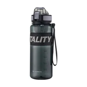 Grosse Kapazitaet Fitness Sport Plastik Wasserflasche mit Teesieb und tragbarem Gurt fuer Outdoor.