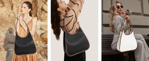 Stylish women shoulder bag color block large capacity hobo handbag for daily fashion and use.