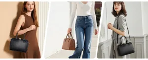 Women PU leather handbag large capacity retro boston bag stylish commuter crossbody shoulder bag