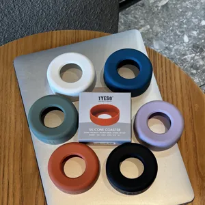 Tyeso siliconen fles beschermhoes onderzetter set in diverse kleuren voor drinkbekers.