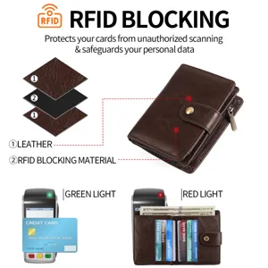Portafoglio in pelle vintage da uomo con blocco RFID e tasche multiple pratiche