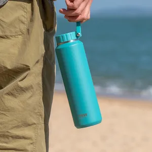 Cyan insulated water bottle outdoor sports portable stainless steel travel tumbler flask