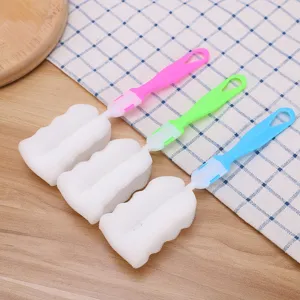 Long handle sponge cup brush cleaning tool for water bottles and baby bottles cleaner