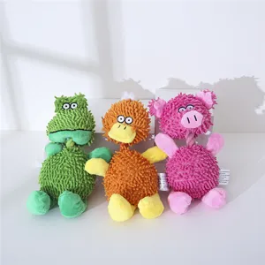 Cute plush squeak dog toys set, durable chew pet toys for small puppies and teething.