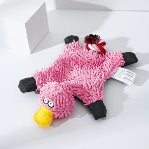 Giocattolo per animali domestici in peluche anatra con squeaker e tessuto ciniglia cani.