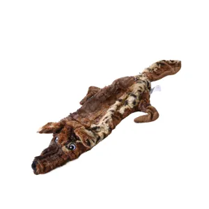 Giocattolo da masticare in peluche per cani con squeaker, design animale morbido per i denti.