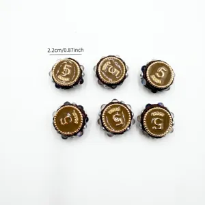 Harz Perlen Nummer 5 Perlen DIY Schmuck Handy Anhänger Bastelzubehör 2.2cm rund.