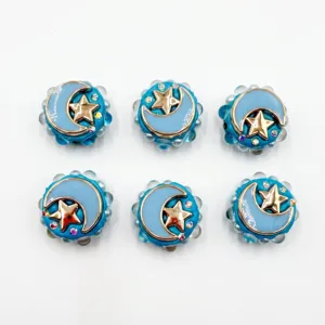 Cuentas de resina estrella luna agujero recto DIY collar teléfono accesorios decorativos