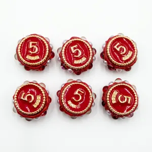 Runde Nummer 5 Harz Perlen Perlen DIY handgemachte Schmuck Accessoires Handyketten.