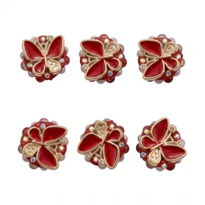 Abalorios de resina de mariposa roja para manualidades joyería DIY y decoración bolígrafo