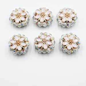 Perles de fleurs en résine de 22mm bricolage bracelet bijoux breloques accessoires 6pcs