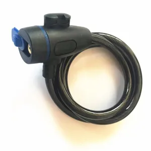 Antivol de vélo flexible et durable avec cylindre de clé sécurisé, design en acier spiralé.