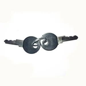 Clés de rechange pour antivols de vélo avec têtes rondes en plastique noir texturé.