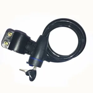 Antivol de vélo noir durable avec support de montage et deux clés pour une protection optimale.