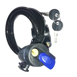 Antivol câble pour vélo robuste avec deux clés, câble en acier spiralé sécurisé vtt.