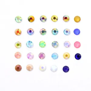 Colorful glass flatback rhinestones for nail art DIY craft phone case decoration sparkling crystals