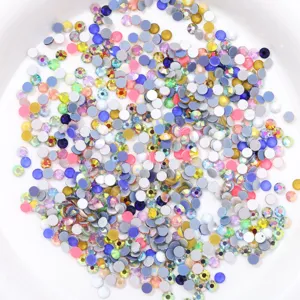 Colorful glass flatback rhinestones for nail art DIY and craft decoration accessories main view
