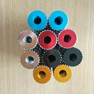 Aluminium alloy bicycle foot pegs detail view, colored rocket launcher mountain bike rear pedal