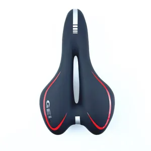 Selle de vélo confortable avec design creux ergonomique, siège de vélo en gel absorbant les chocs.