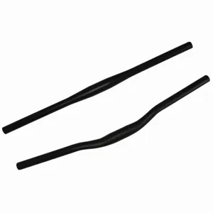 Vue de détail de cintre de VTT noir, options de guidon droit et relevé pour vélo.