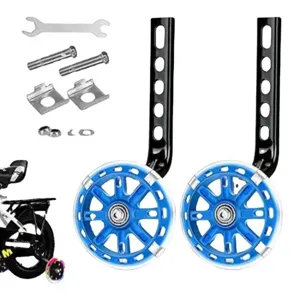 Roues d'entrainement velo enfant roues d'equilibre clignotantes avec supports et outils