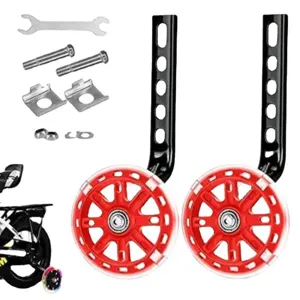 Roues entrainement velo enfant universelles clignotantes ensemble avec pieces de montage