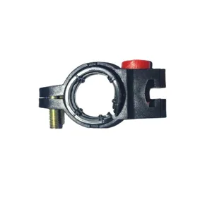 Support de fixation pour antivol de velo avec vis et bouton rouge, support universel securise.