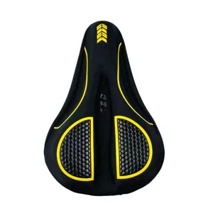 Gros plan détaillé sur la housse de selle de vélo en silicone épaissi avec coussin gel confortable.