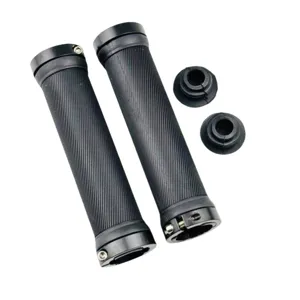 Manopole per manubrio bici nere MTB manopole in gomma con tappi terminali accessori
