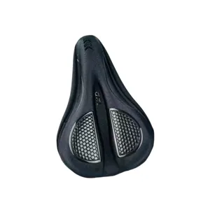 Housse de selle de vélo en silicone épaissi avec coussin en gel alvéolé pour cyclisme.